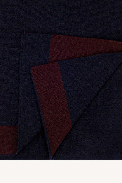 Sciarpa Tubolare Bicolore Unisex in Puro Cashmere Notte-Acero