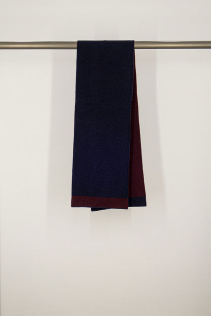 Sciarpa Tubolare Bicolore Unisex in Puro Cashmere Notte-Acero