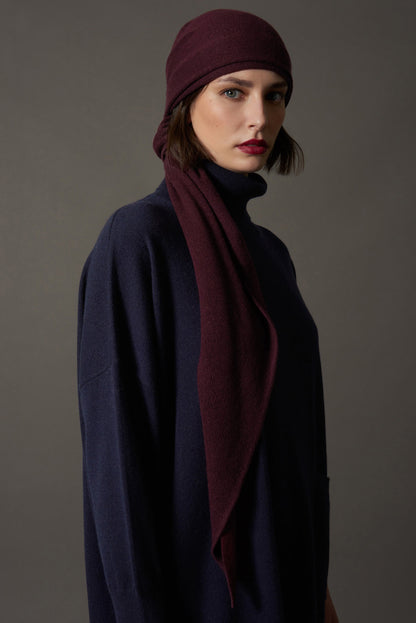 Sciarpa a Triangolo in Puro Cashmere Acero