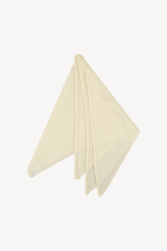 Sciarpa a Triangolo in Puro Cashmere Latte
