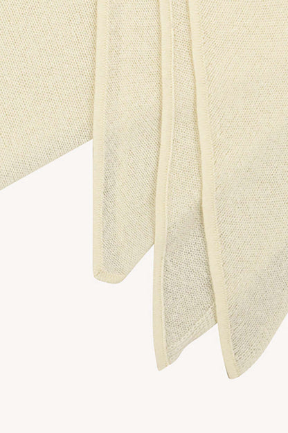 Sciarpa a Triangolo in Puro Cashmere Latte