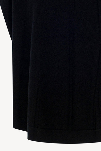 Cappa a Collo Alto con Spacchetto in Puro Cashmere Nero