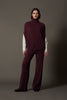 Maple Red Pure Cashmere Turtleneck Cape with Neck Slit