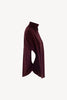 Maple Red Pure Cashmere Turtleneck Cape with Neck Slit
