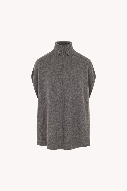 Cappa a Collo Alto con Spacchetto in Puro Cashmere Derby