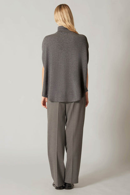 Cappa a Collo Alto con Spacchetto in Puro Cashmere Derby