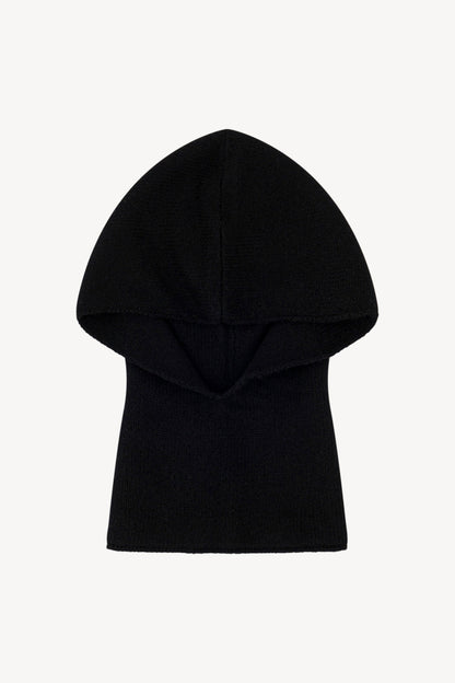Scaldacollo con Cappuccio in Puro Cashmere Nero