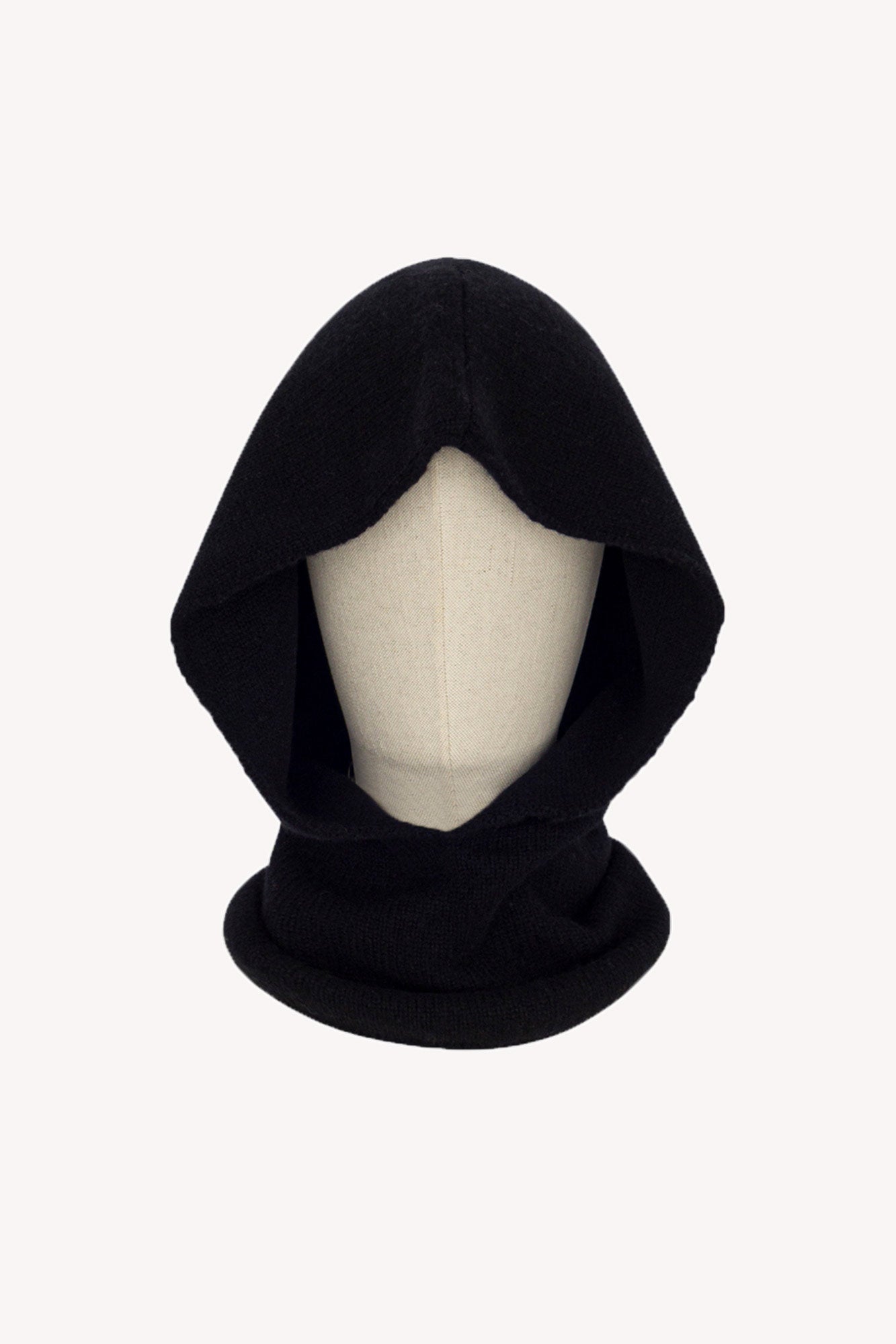 Scaldacollo con Cappuccio in Puro Cashmere Nero