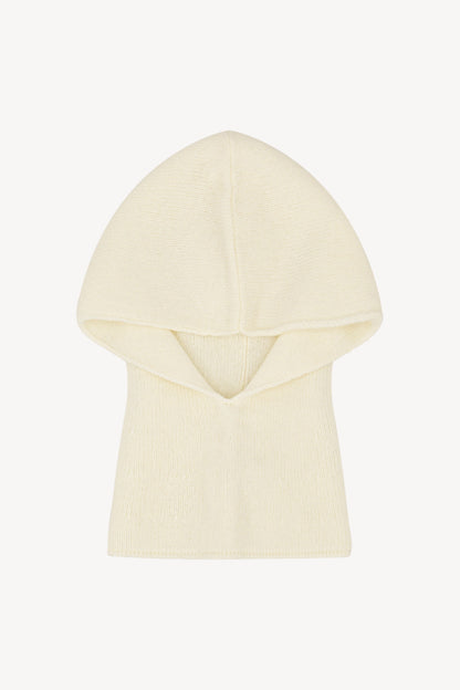 Scaldacollo con Cappuccio in Puro Cashmere Latte