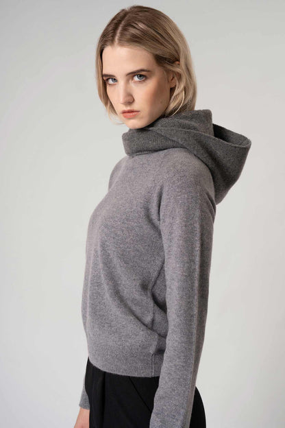 Scaldacollo con Cappuccio in Puro Cashmere Flanella