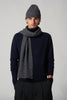 Midnight Blue Unisex Pure Cashmere Moulinè English Rib Scarf