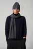 Sciarpa Unisex a Costa Inglese in Puro Cashmere Moulinè Notte