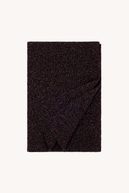 Sciarpa Unisex a Costa Inglese in Puro Cashmere Moulinè Acero