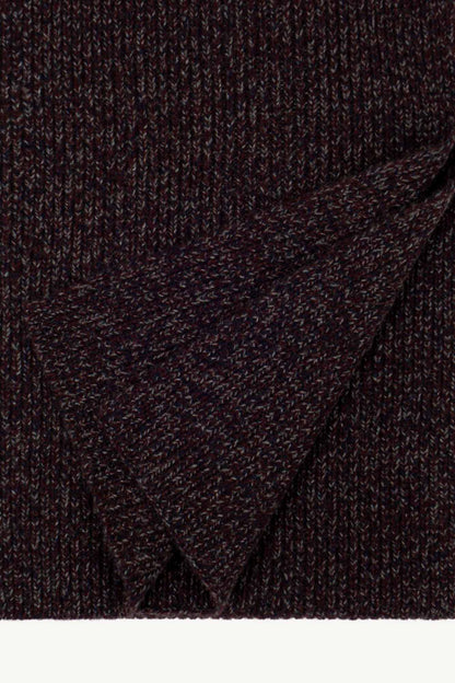 Sciarpa Unisex a Costa Inglese in Puro Cashmere Moulinè Acero