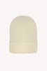 Berretto Unisex a Coste in Puro Cashmere Garzato Latte