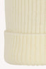 Berretto Unisex a Coste in Puro Cashmere Garzato Latte