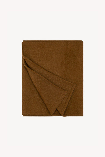 Sciarpa in Maglia Rasata in Puro Cashmere Spazzolato Terracotta