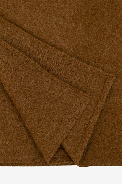 Sciarpa in Maglia Rasata in Puro Cashmere Spazzolato Terracotta