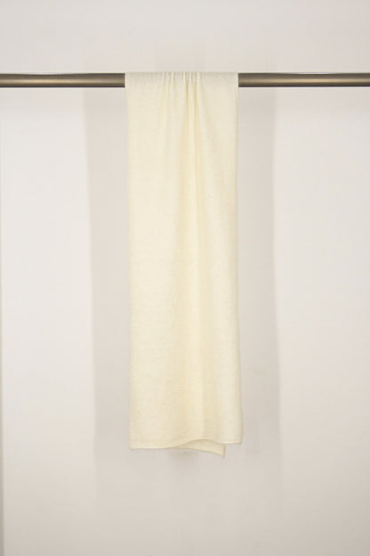 Sciarpa in Maglia Rasata in Puro Cashmere Spazzolato Latte