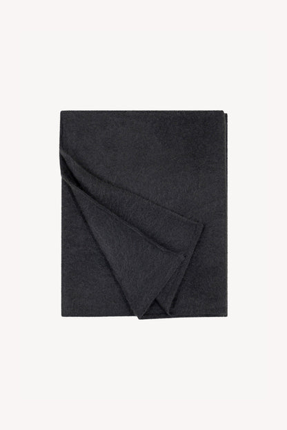 Sciarpa in Maglia Rasata in Puro Cashmere Spazzolato Ardesia