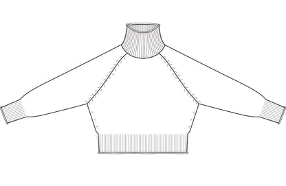 Pure Cashmere 3 Yarn Cropped Turtleneck