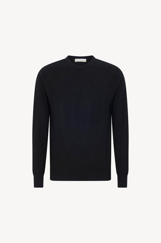 Maglia Girocollo in Puro Cashmere Nero