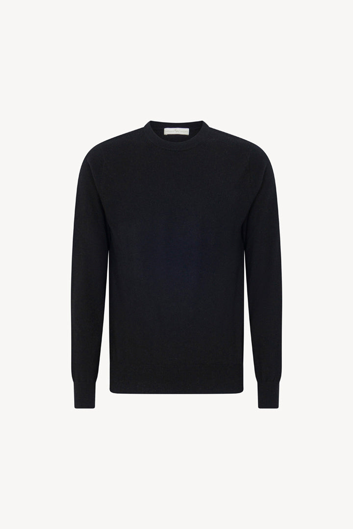Maglia Girocollo in Puro Cashmere Nero