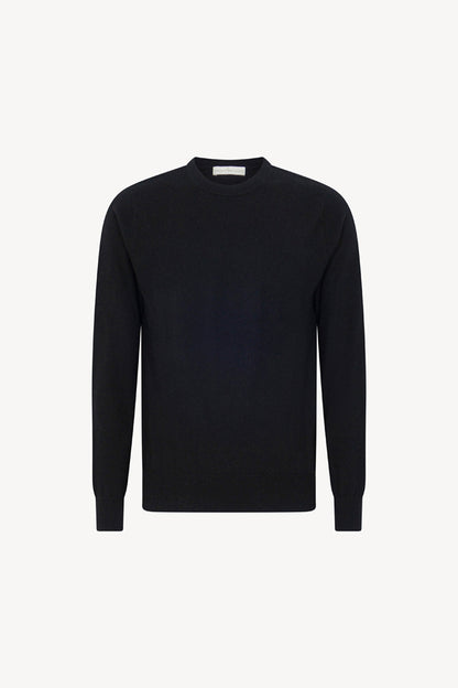 Maglia Girocollo in Puro Cashmere Nero