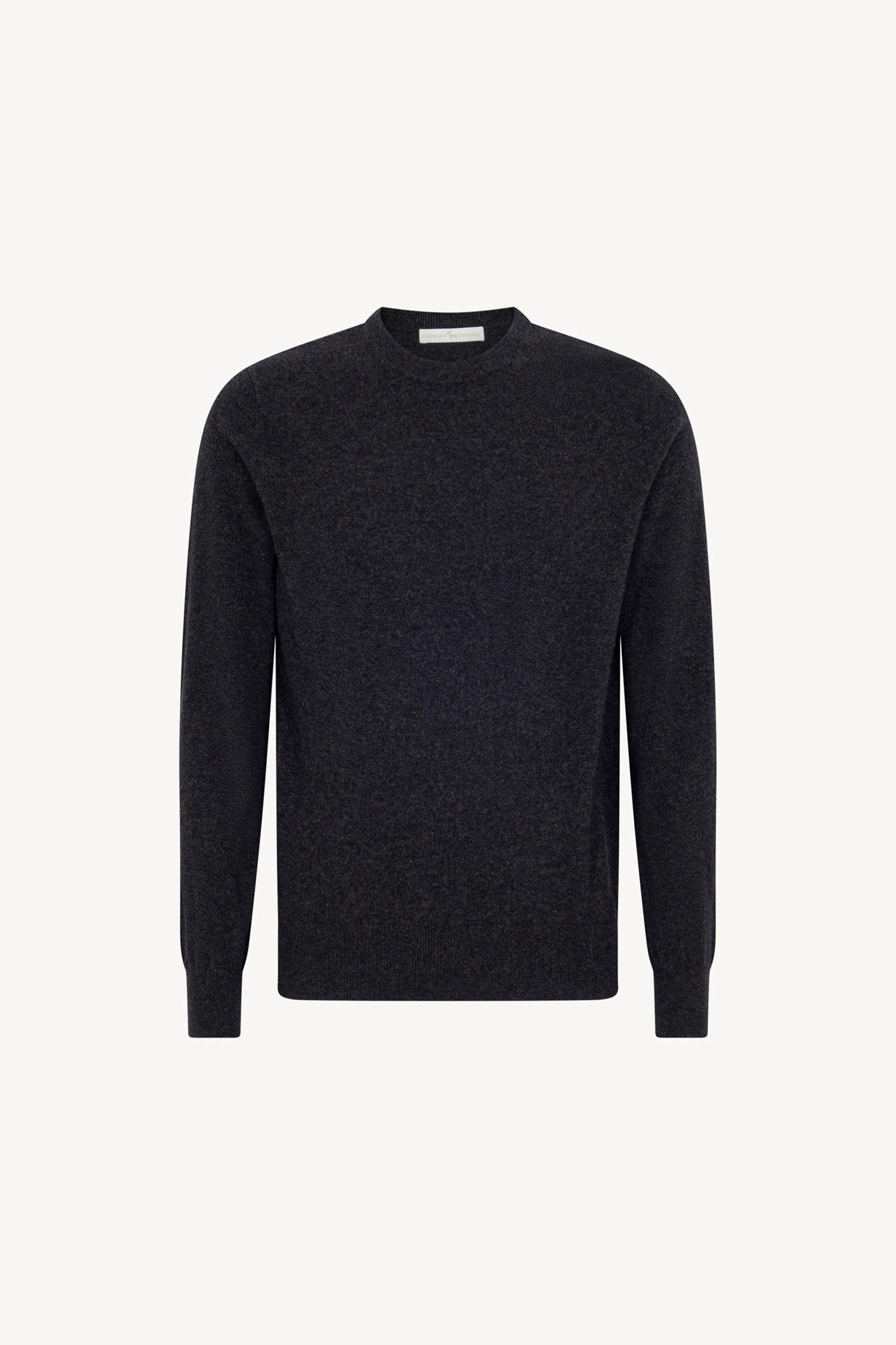 Maglia Girocollo in Puro Cashmere Almost Black
