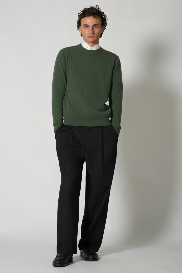 Maglia Girocollo in Puro Cashmere Loden
