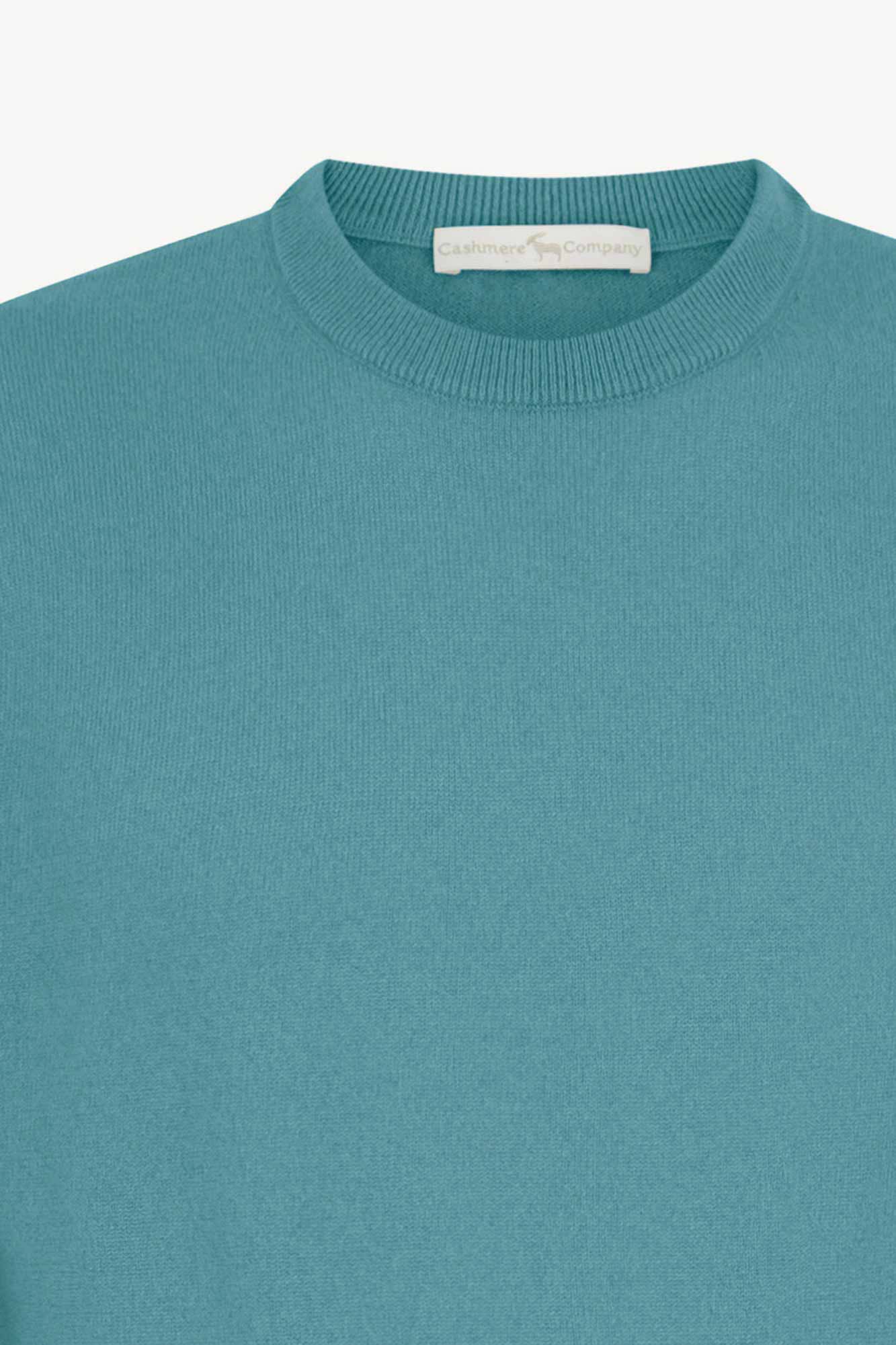Maglia Girocollo in Puro Cashmere Turchese