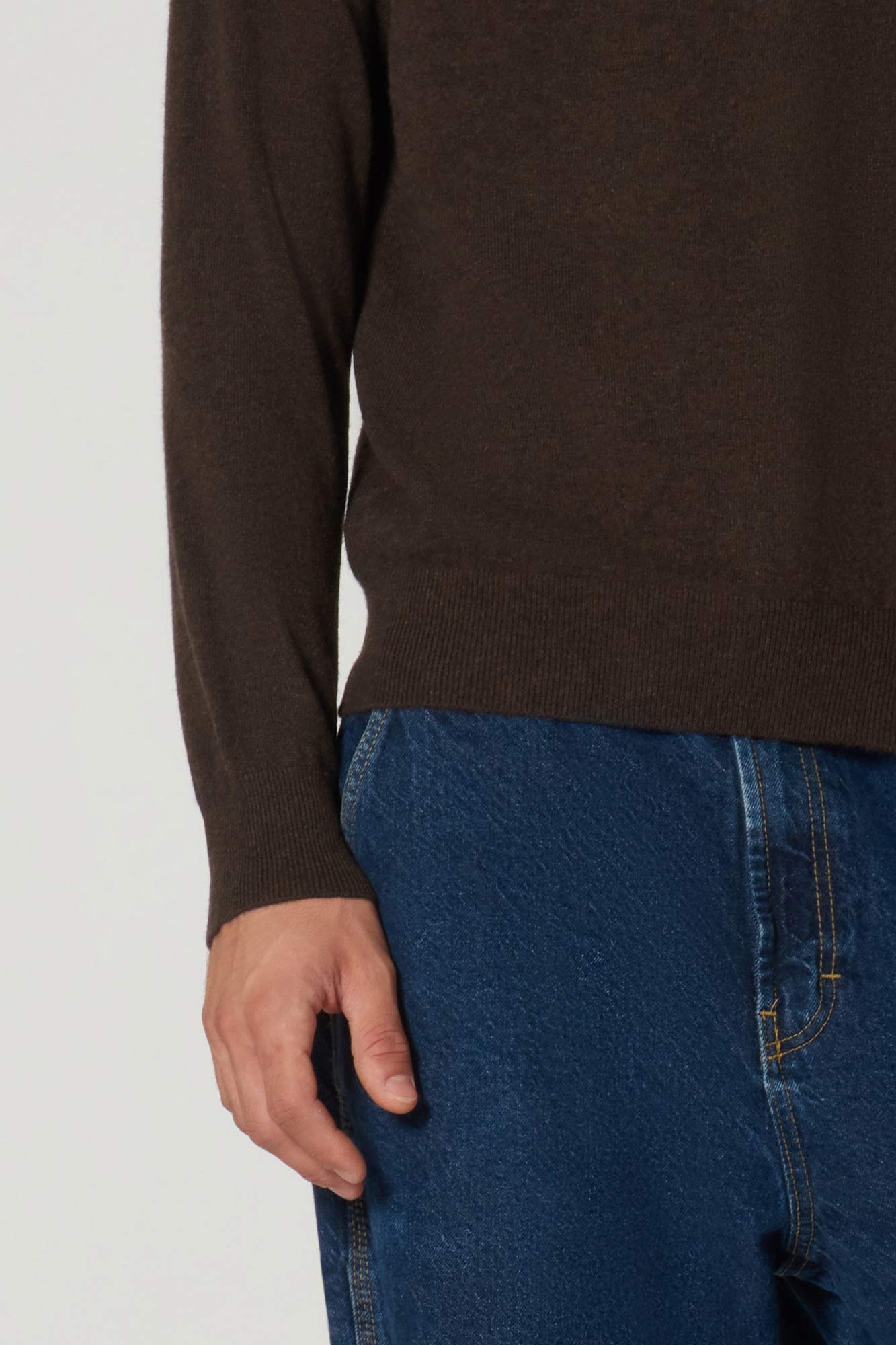 Maglia Girocollo in Puro Cashmere Mocha