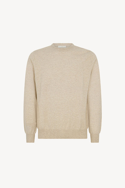 Maglia Girocollo in Puro Cashmere Avena