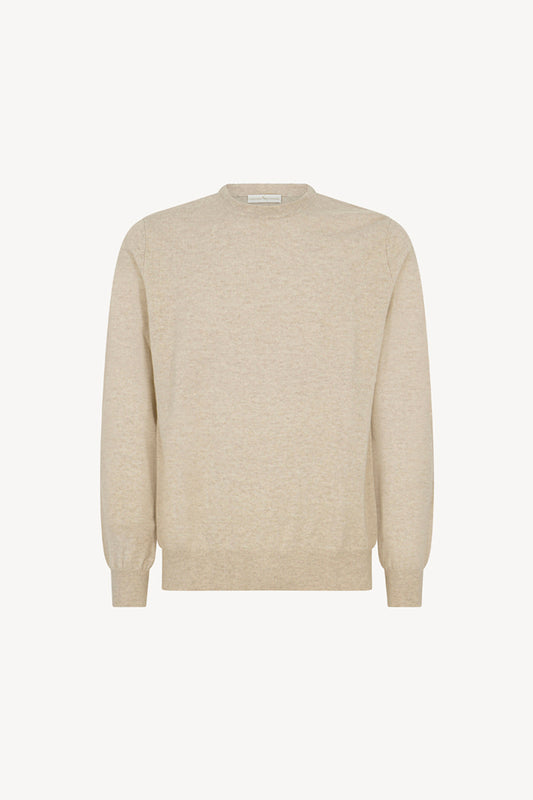 Maglia Girocollo in Puro Cashmere Avena