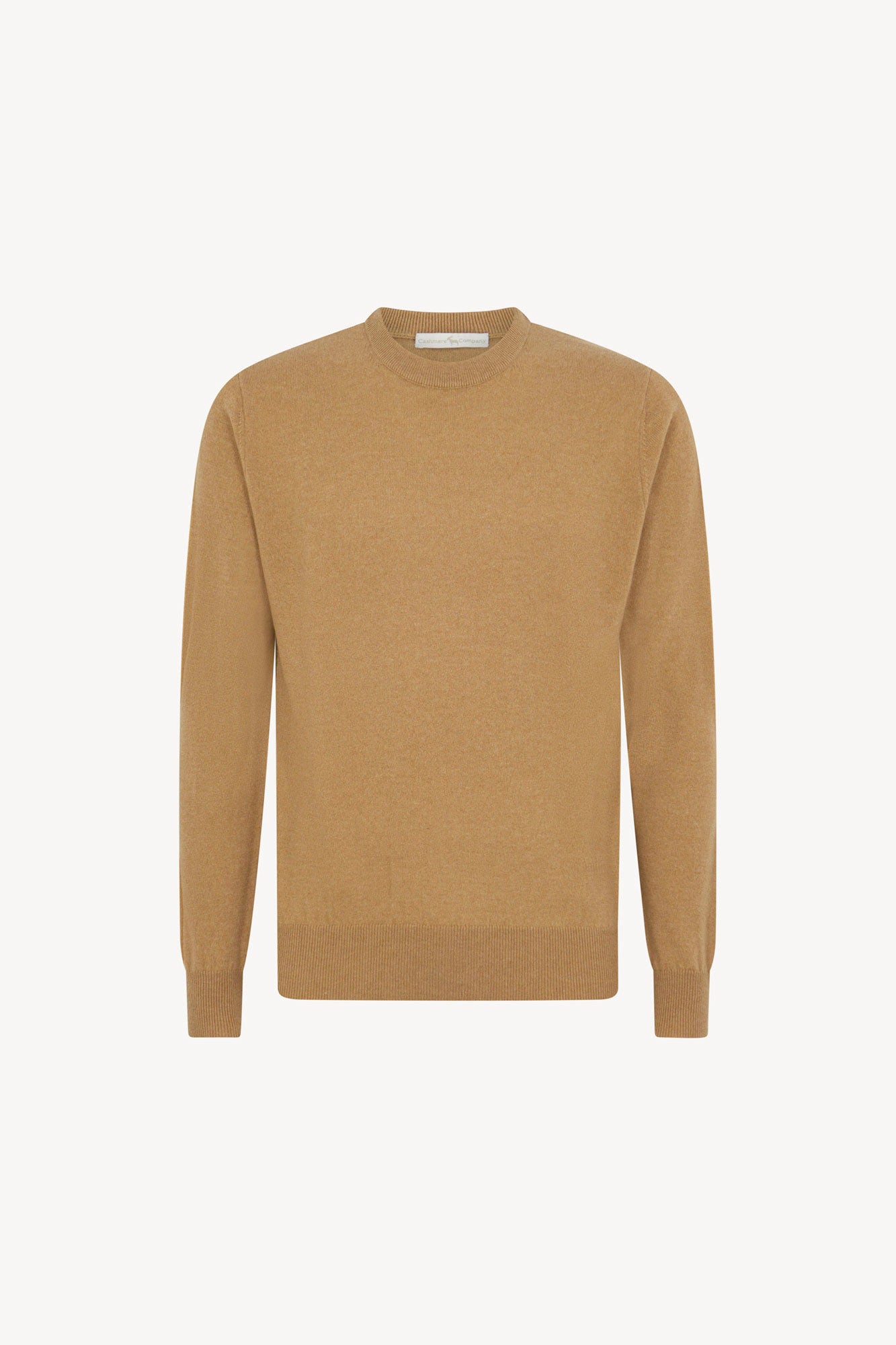 Maglia Girocollo in Puro Cashmere Cammello