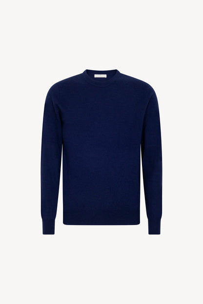 Maglia Girocollo in Puro Cashmere Ink Blue