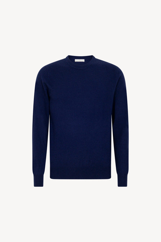 Maglia Girocollo in Puro Cashmere Ink Blue
