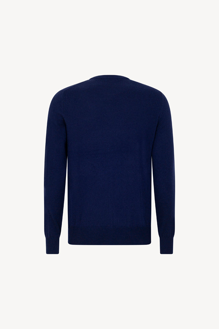 Maglia Girocollo in Puro Cashmere Ink Blue