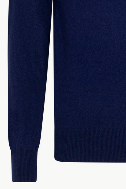 Maglia Girocollo in Puro Cashmere Ink Blue