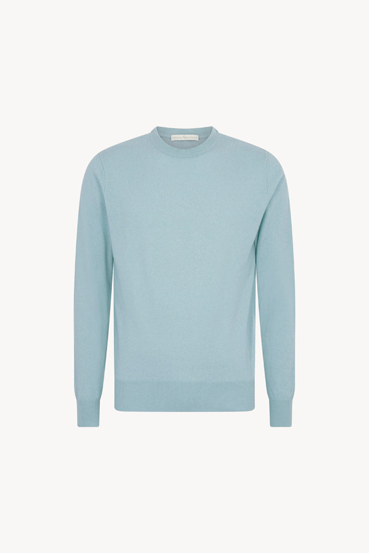 Maglia Girocollo in Puro Cashmere Acquamarina