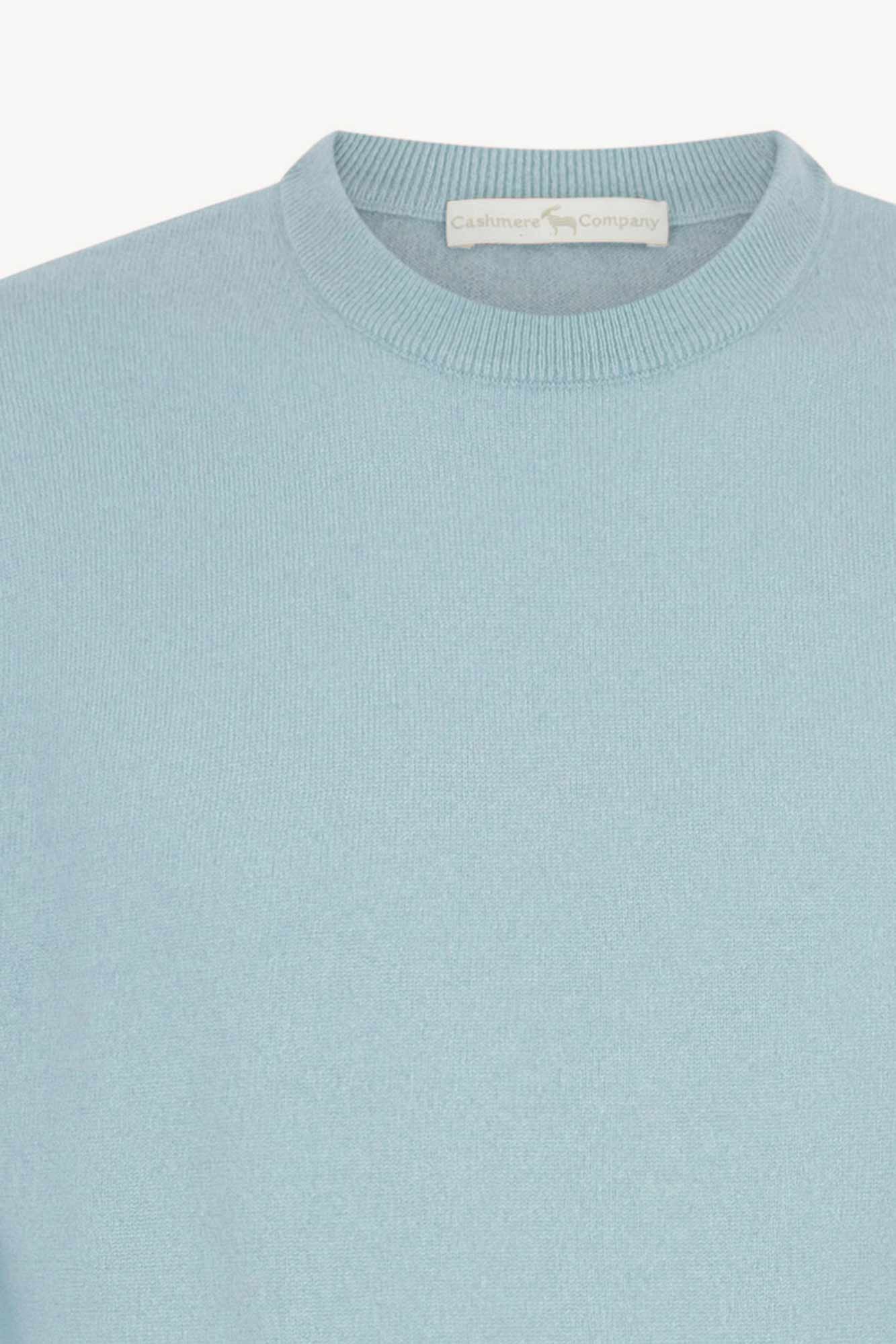 Maglia Girocollo in Puro Cashmere Acquamarina