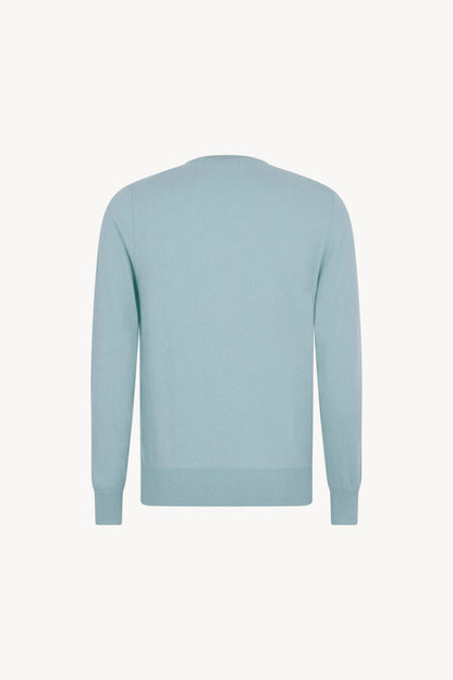 Maglia Girocollo in Puro Cashmere Acquamarina