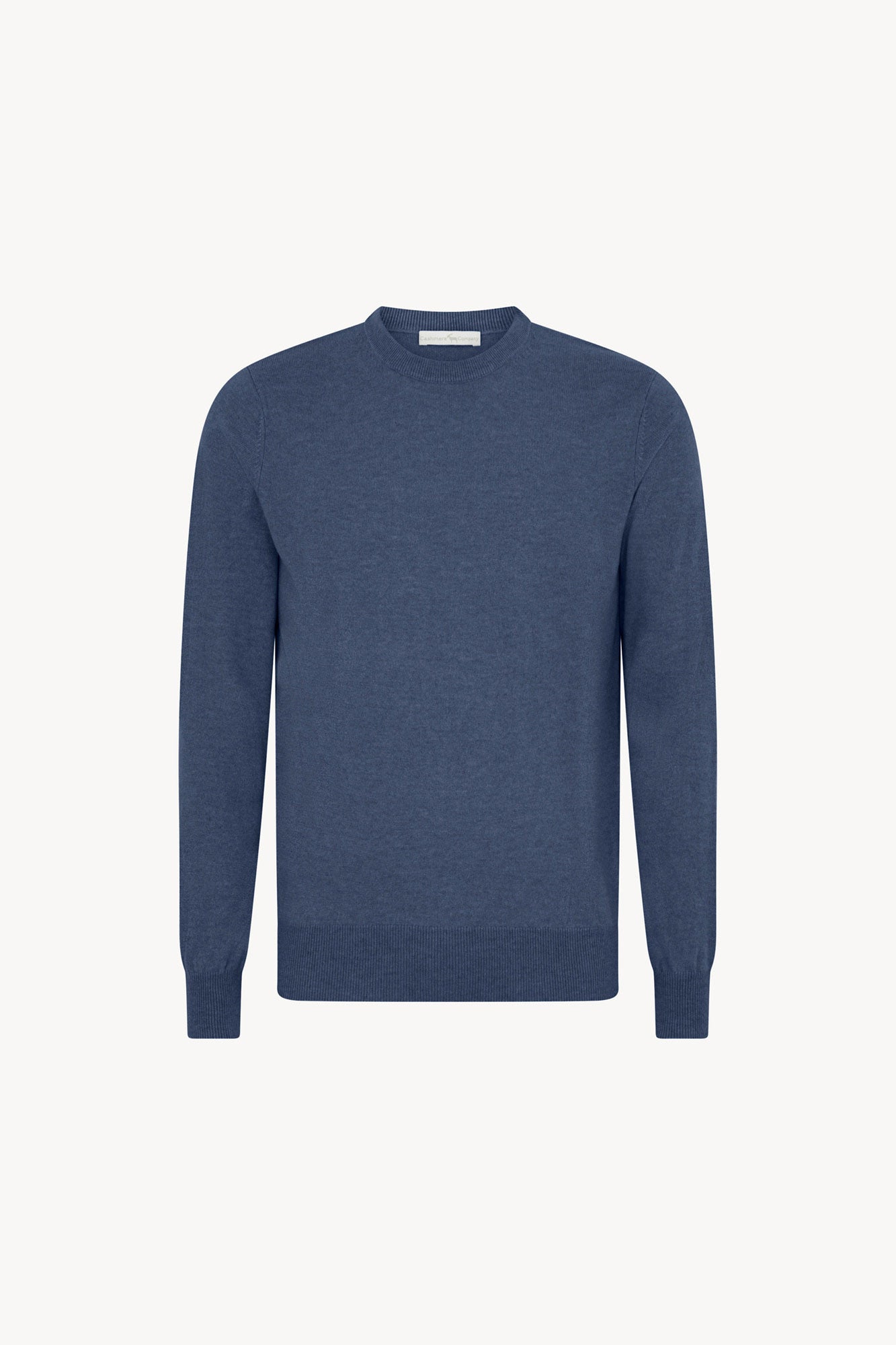 Maglia Girocollo in Puro Cashmere Denim Scuro