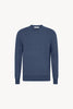 Maglia Girocollo in Puro Cashmere Denim Scuro