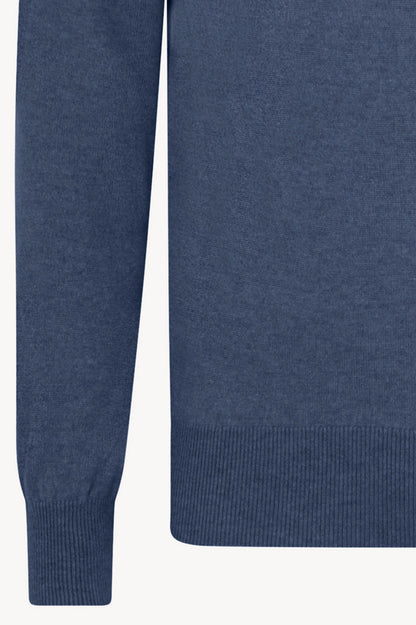 Maglia Girocollo in Puro Cashmere Denim Scuro