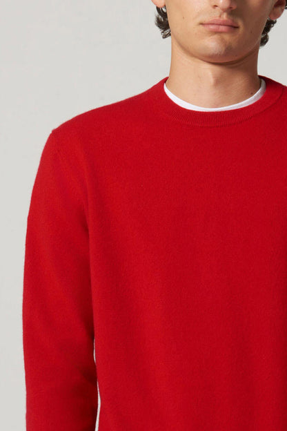 Maglia Girocollo in Puro Cashmere Rubino