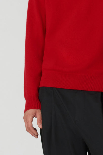 Maglia Girocollo in Puro Cashmere Rubino
