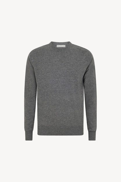 Maglia Girocollo in Puro Cashmere Silver