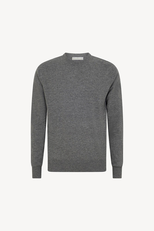 Maglia Girocollo in Puro Cashmere Silver