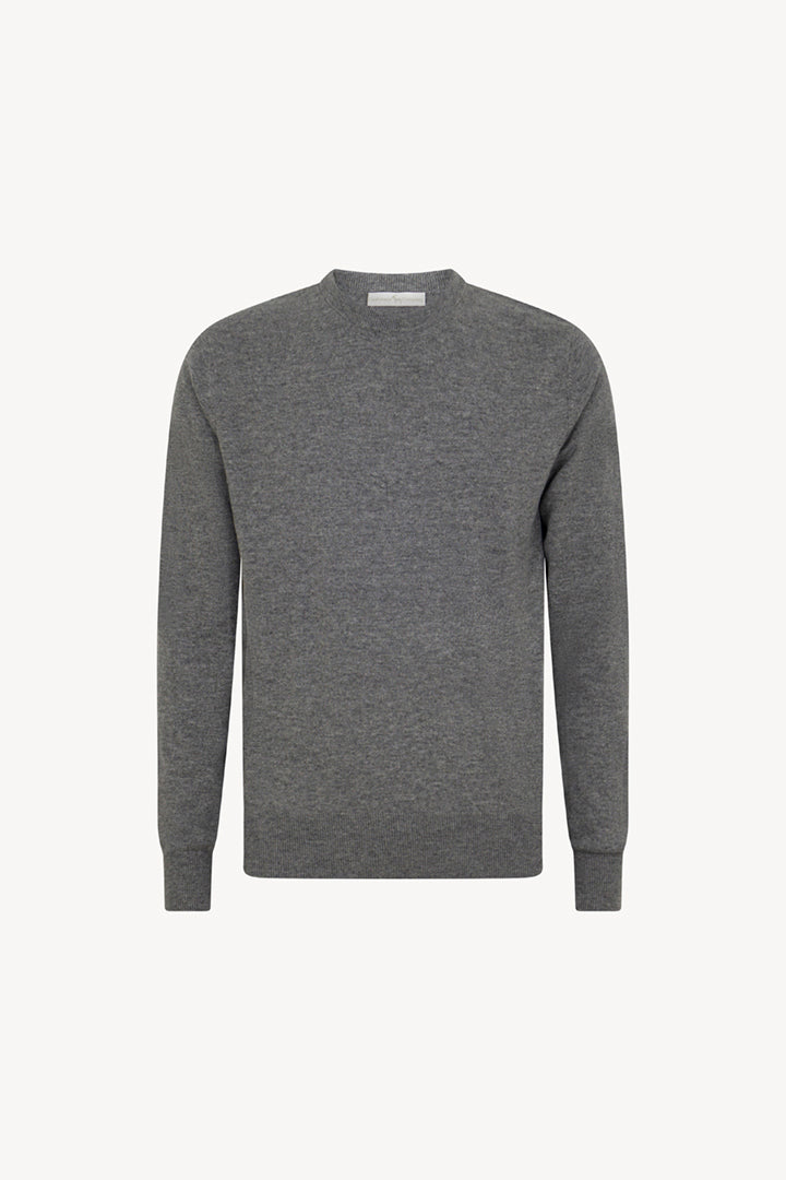 Maglia Girocollo in Puro Cashmere Silver